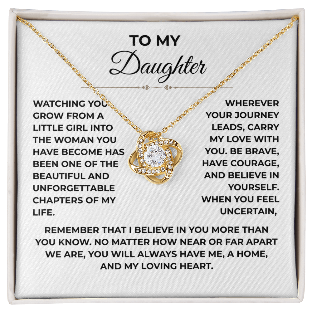 To My Daughter - "You Will Always Have Me" Love Knot Necklace Gift Set