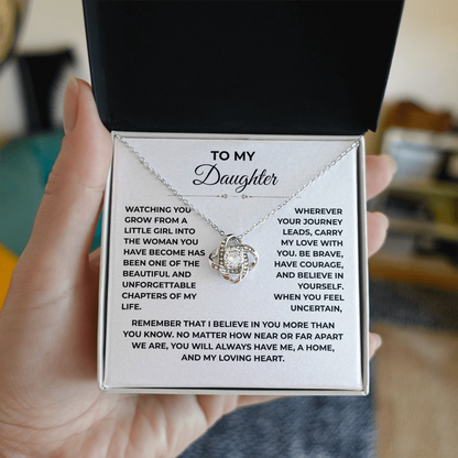 To My Daughter - "You Will Always Have Me" Love Knot Necklace Gift Set