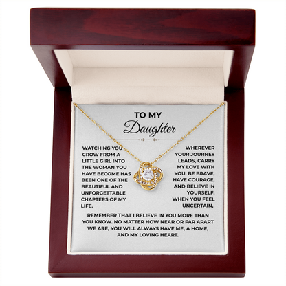 To My Daughter - "You Will Always Have Me" Love Knot Necklace Gift Set