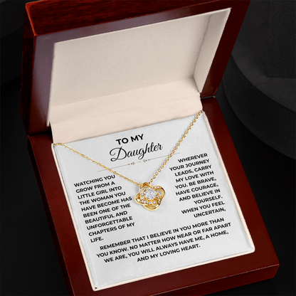 To My Daughter - "You Will Always Have Me" Love Knot Necklace Gift Set